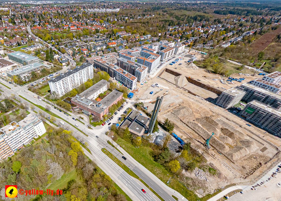 21.04.2023 - Luftbilder von der Baustelle Alexisquartier und Pandion Verde in Neuperlach